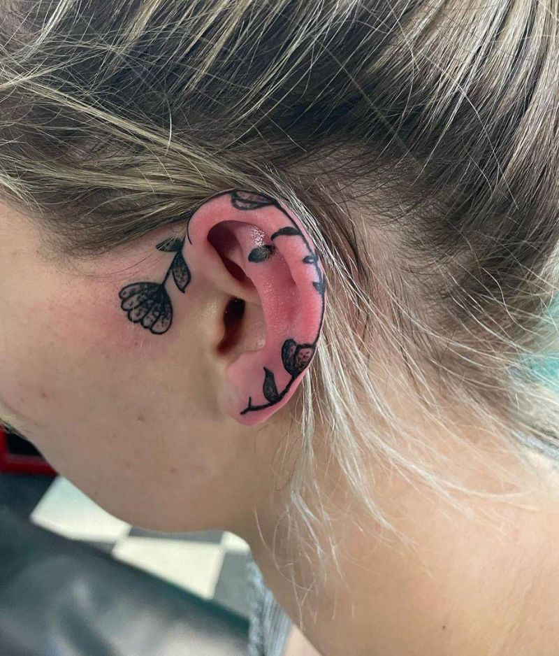 30 Elegant Ear Tattoo Designs to Get Inspired