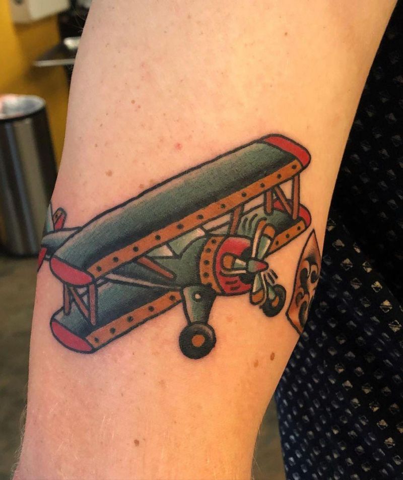 30 Pretty Biplane Tattoos You Can Copy