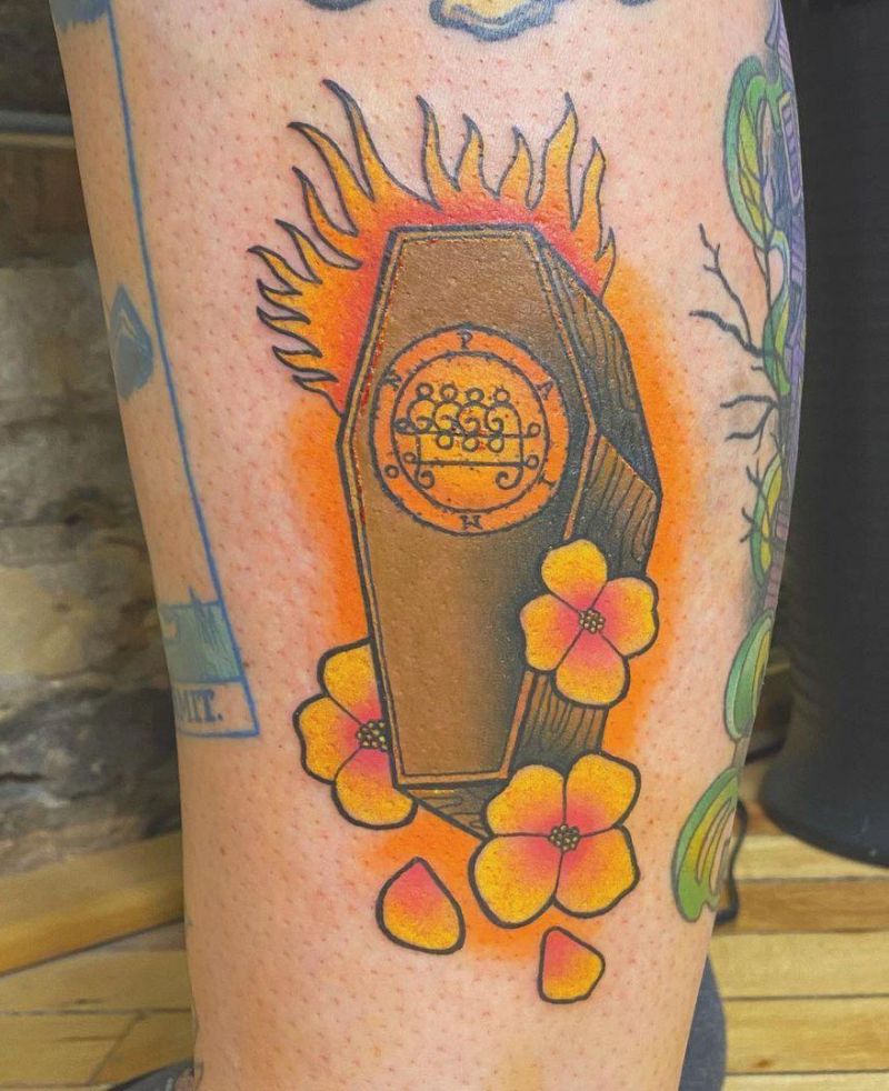 30 Pretty Coffin Tattoos to Inspire You