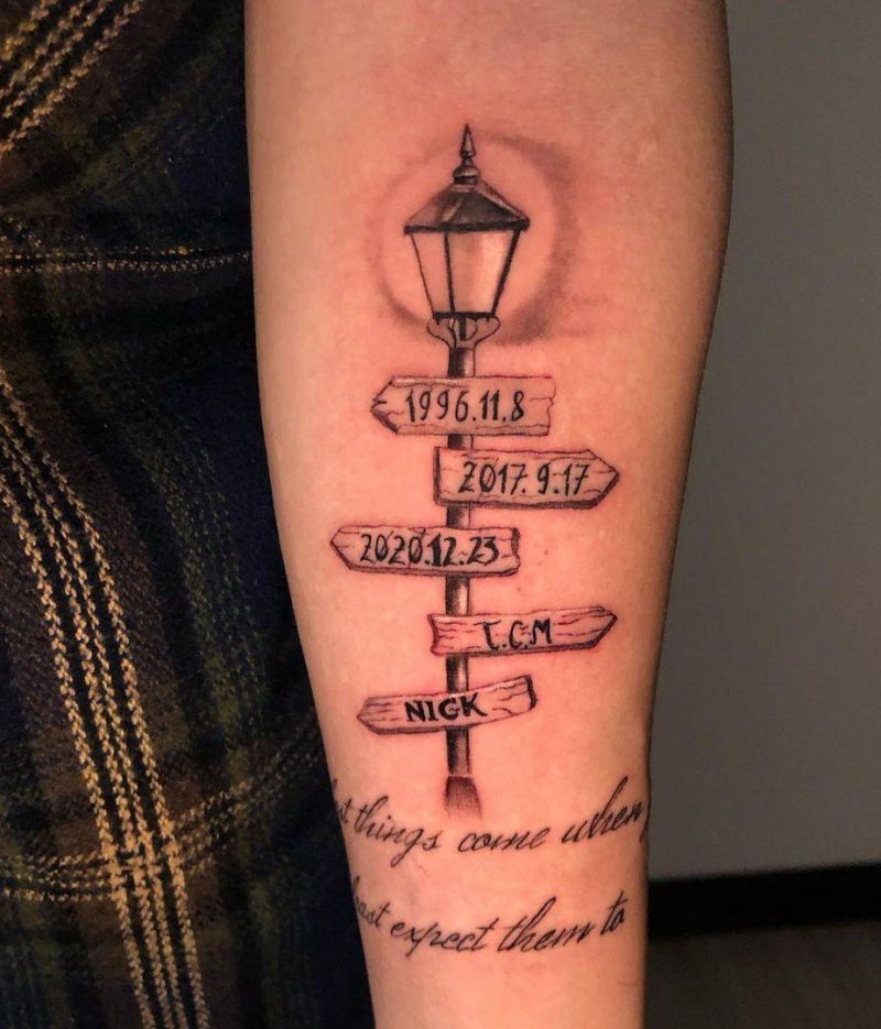 24 Pretty Street Sign Tattoos to Inspire You