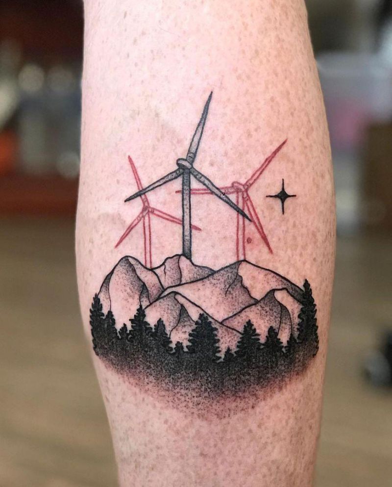 11 Pretty Wind Turbine Tattoos You Can Copy