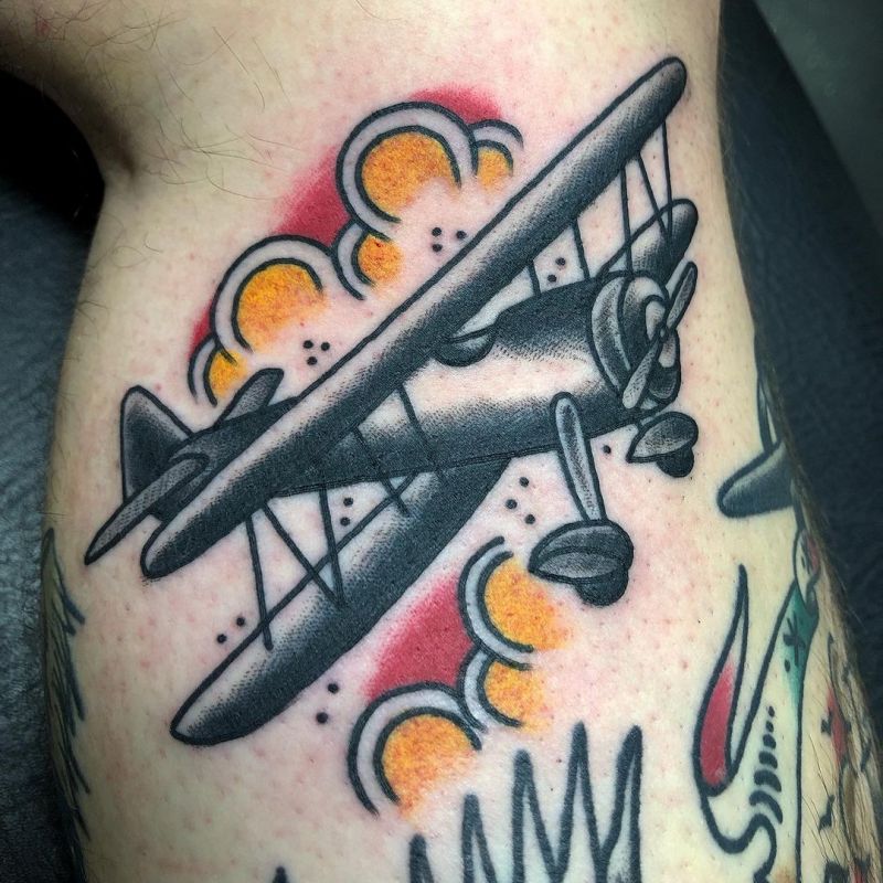 30 Pretty Biplane Tattoos You Can Copy