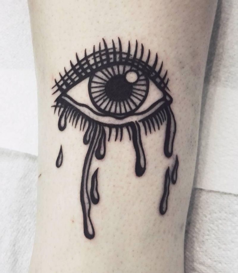 30 Pretty Crying Eye Tattoos Give You Inspiration