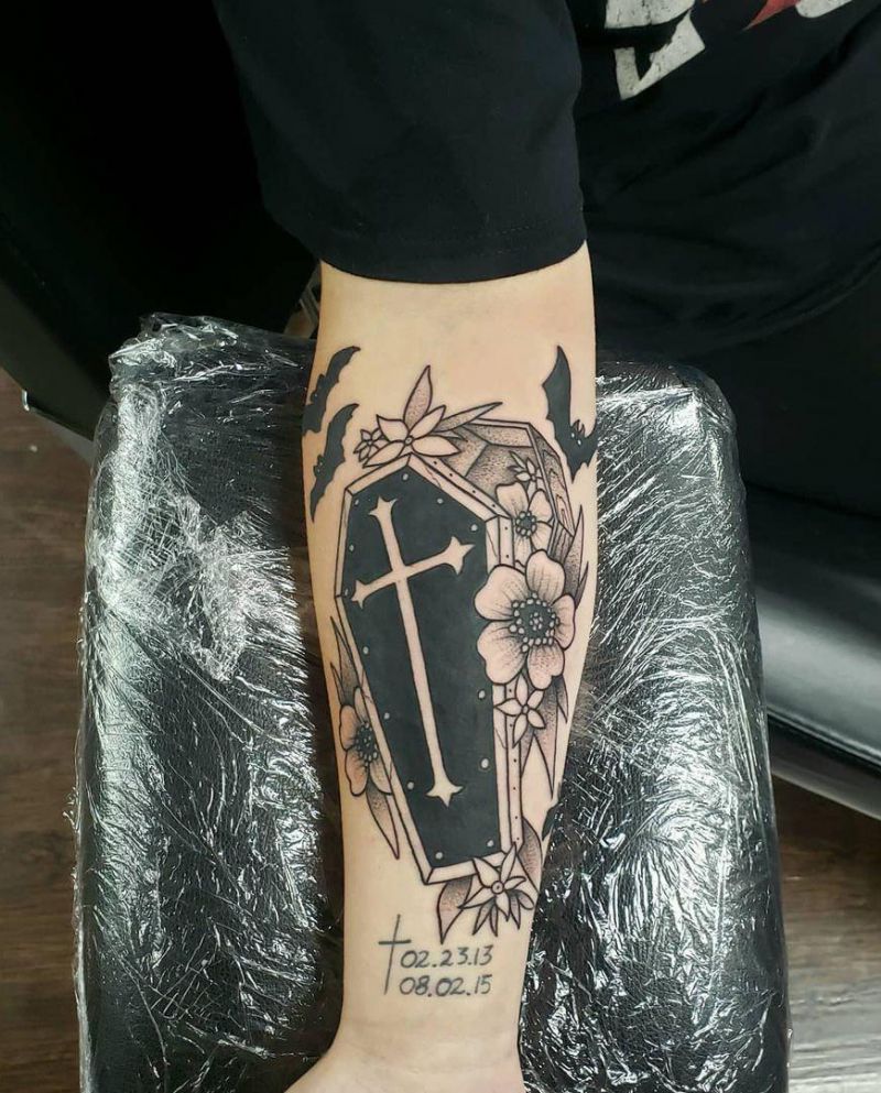 30 Pretty Coffin Tattoos to Inspire You