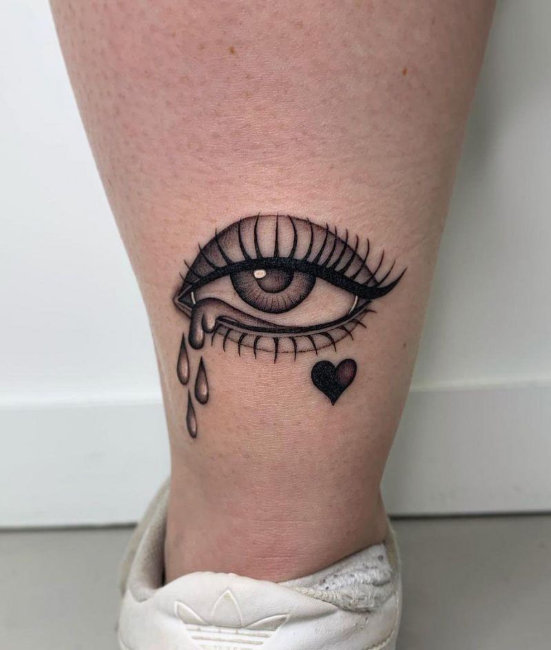 30 Pretty Crying Eye Tattoos Give You Inspiration