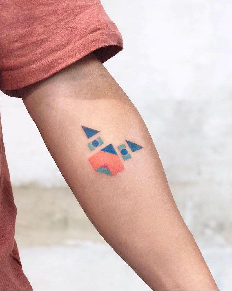 10 Pretty Tangram Tattoos You Must Try
