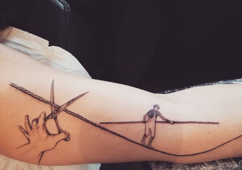 30 Tightrope Walker Tattoos Make You Attractive