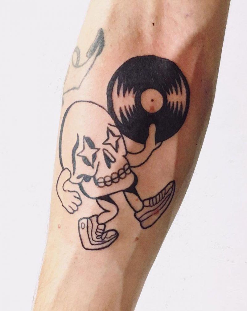 30 Pretty Vinyl Tattoos You Must Try