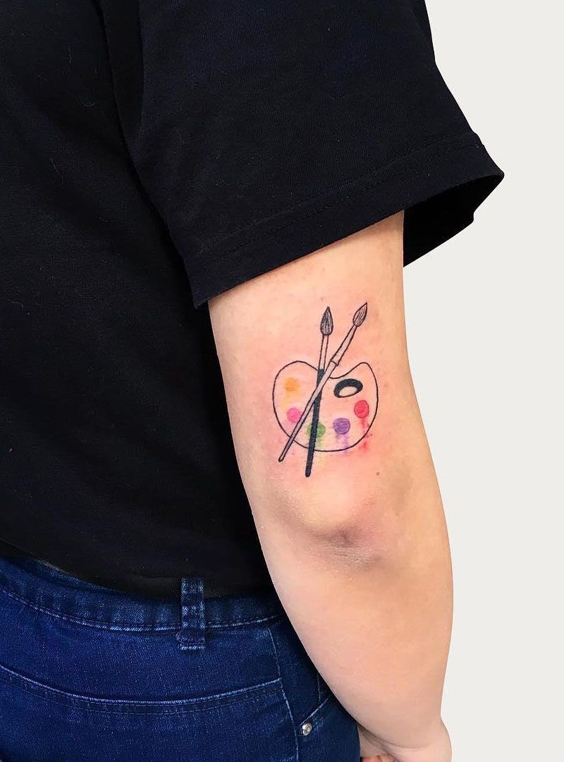 30 Pretty Paint Palette Tattoos You Must Love