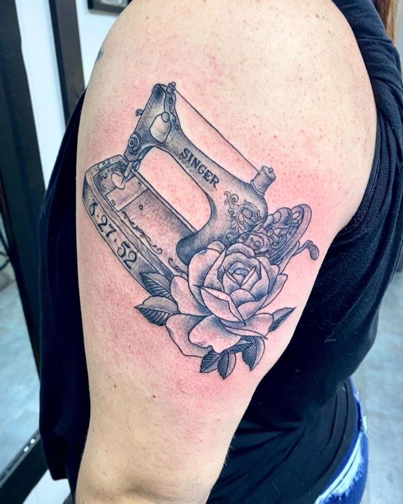 30 Pretty Sewing Machine Tattoos You Must Love