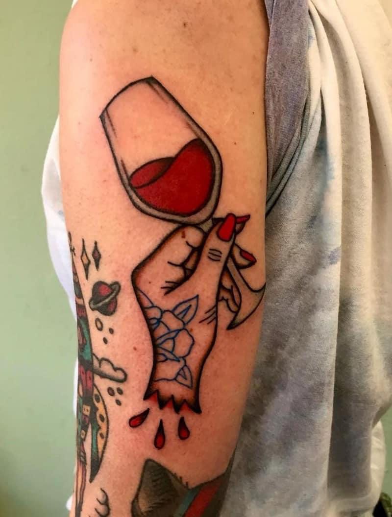 30 Pretty Wine Tattoos You Can Copy