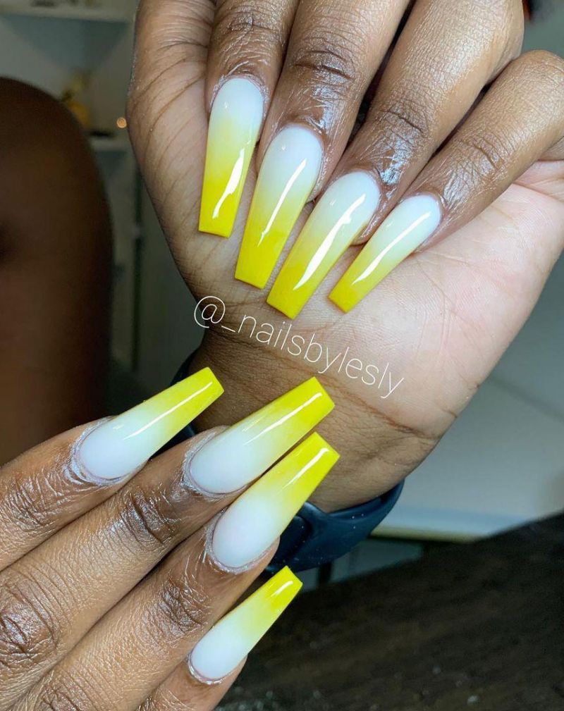 30 Trendy Yellow Ombre Nails You Must Love