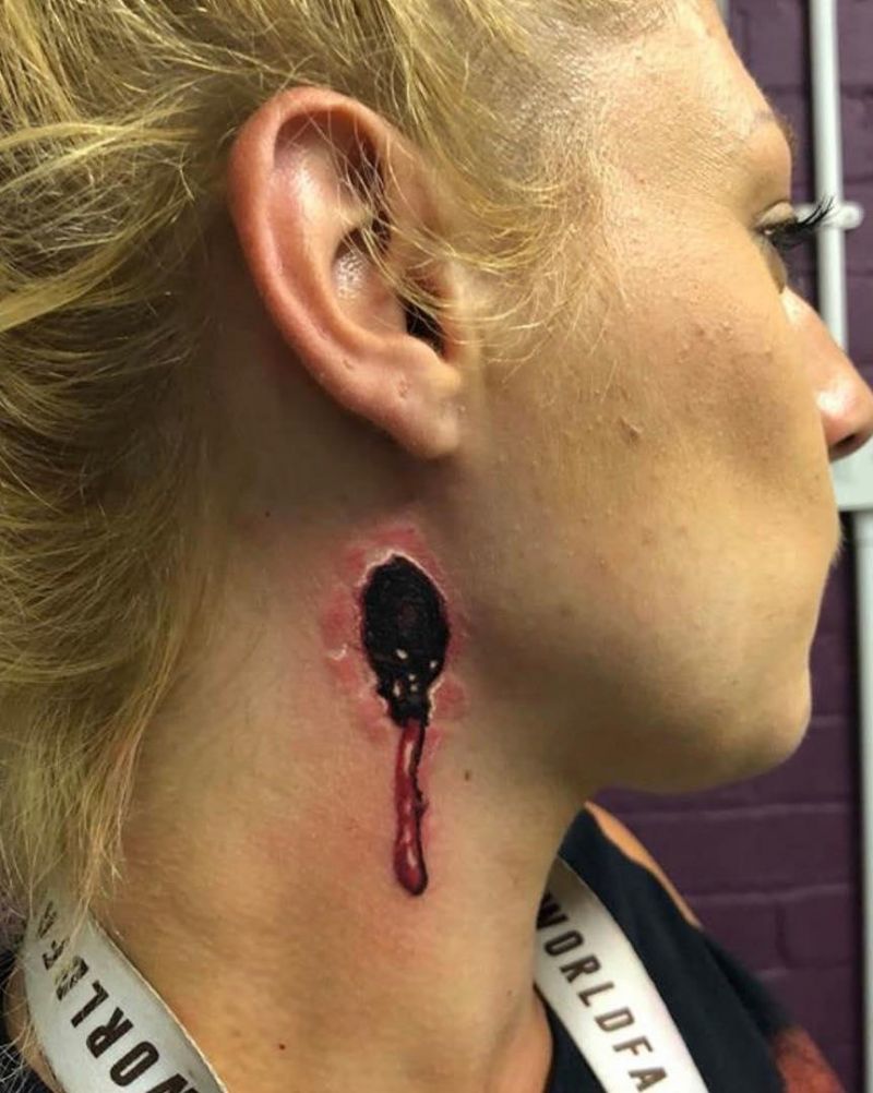 30 Great Bullet Hole Tattoos to Inspire You