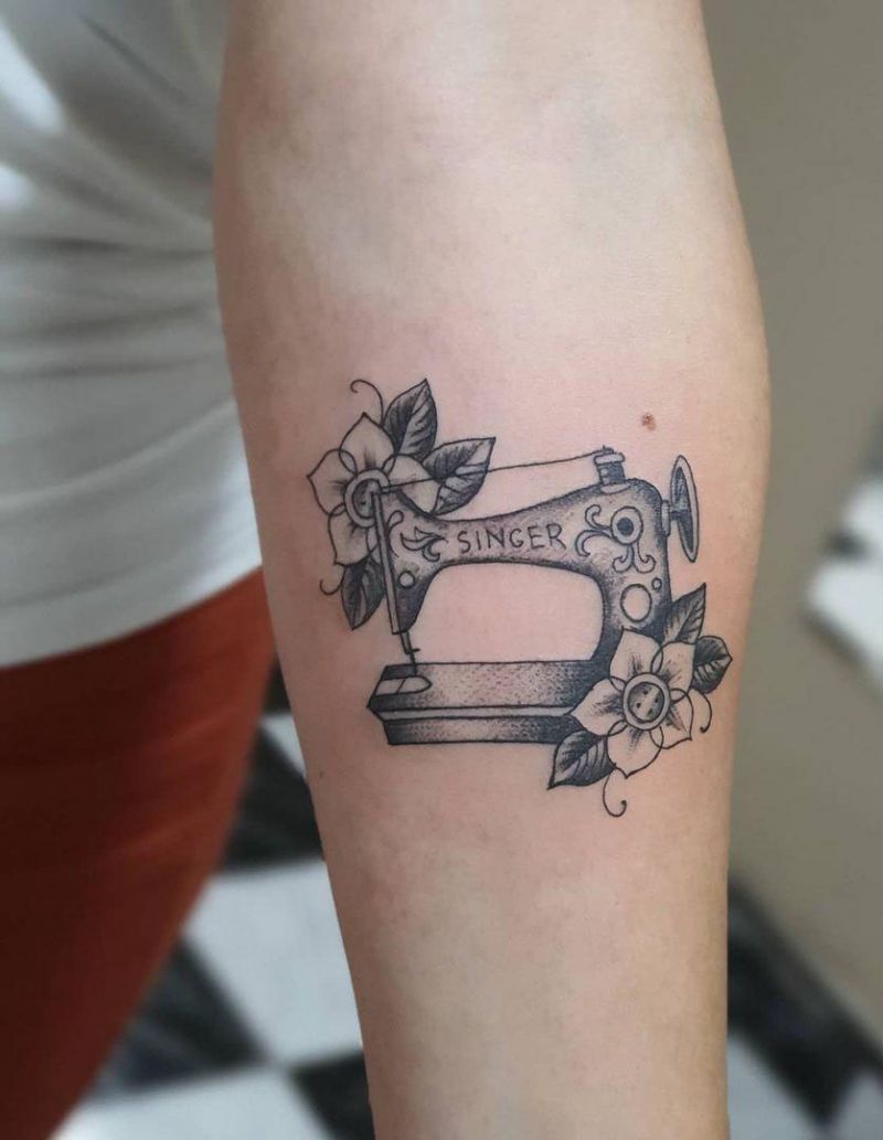 30 Pretty Sewing Machine Tattoos You Must Love