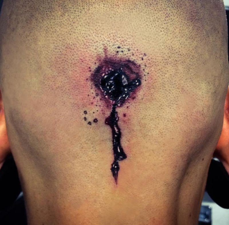 30 Great Bullet Hole Tattoos to Inspire You