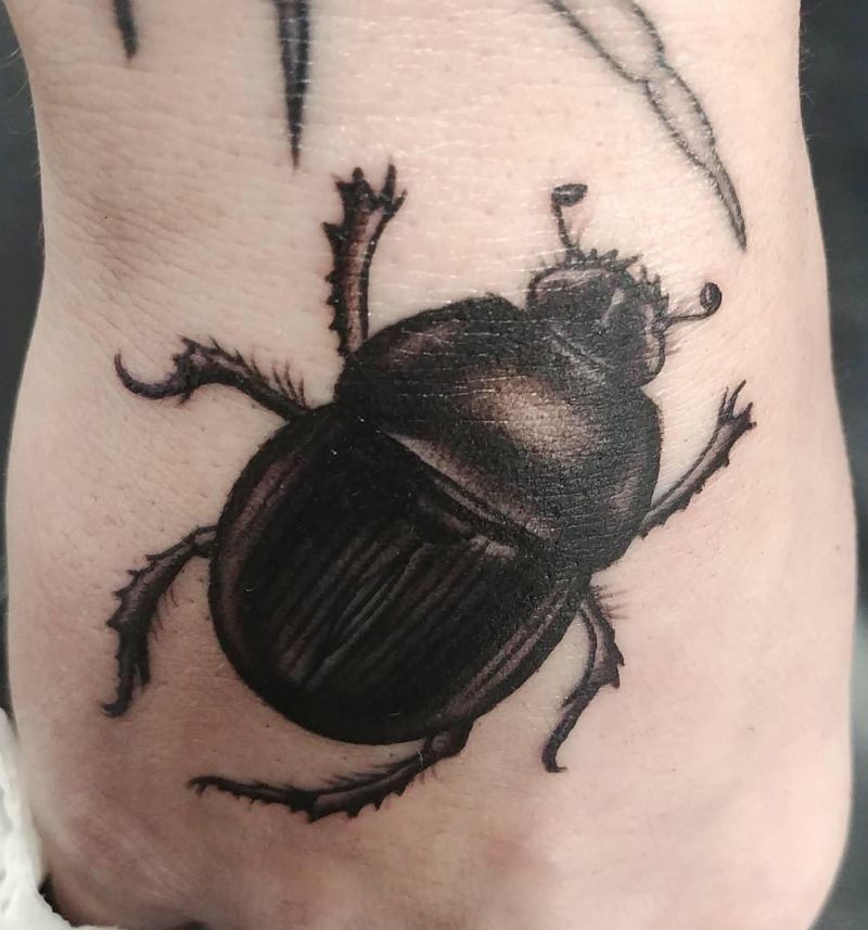 24 Pretty Dung Beetle Tattoos For Inspiration