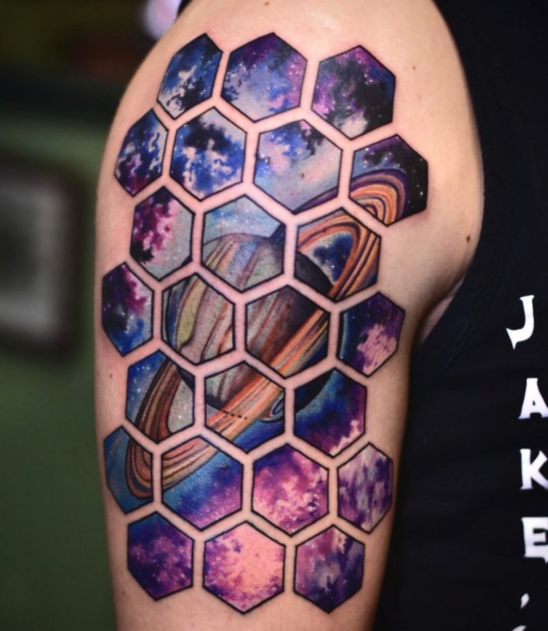 30 Great Hexagon Tattoos to Inspire You