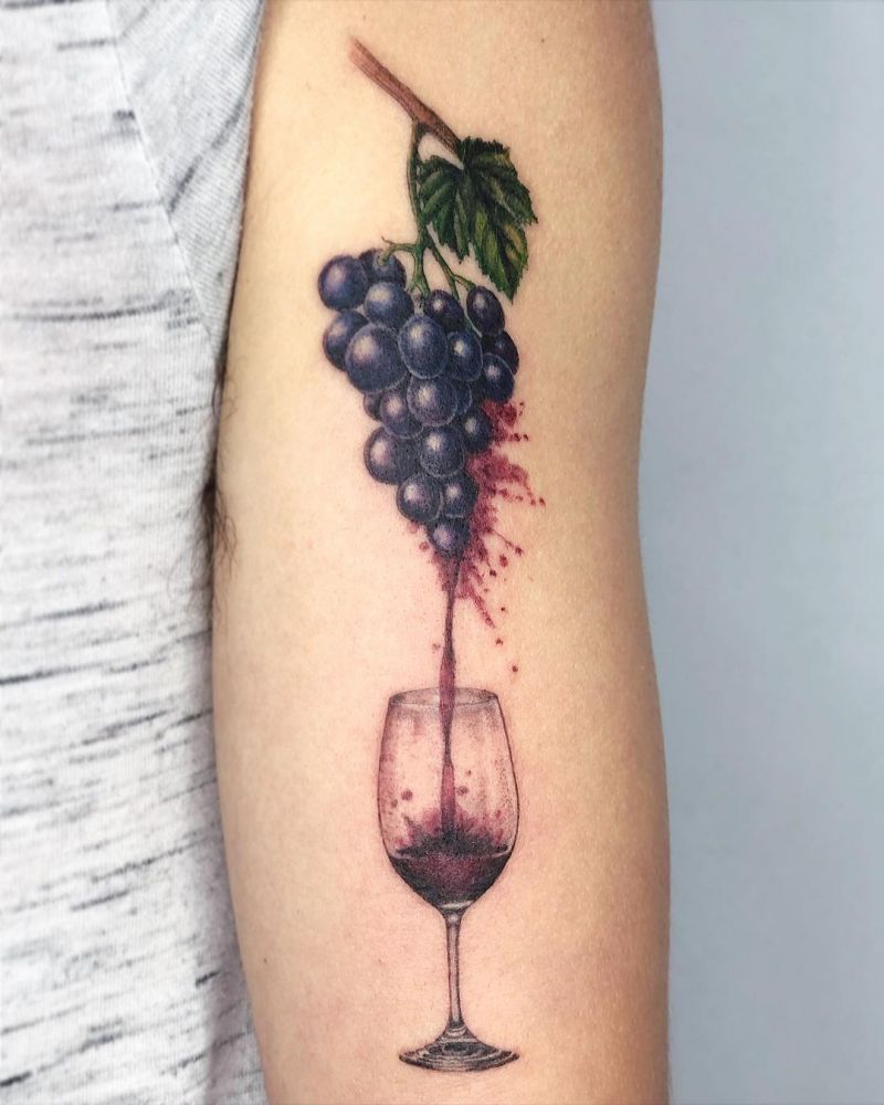 30 Pretty Wine Tattoos You Can Copy