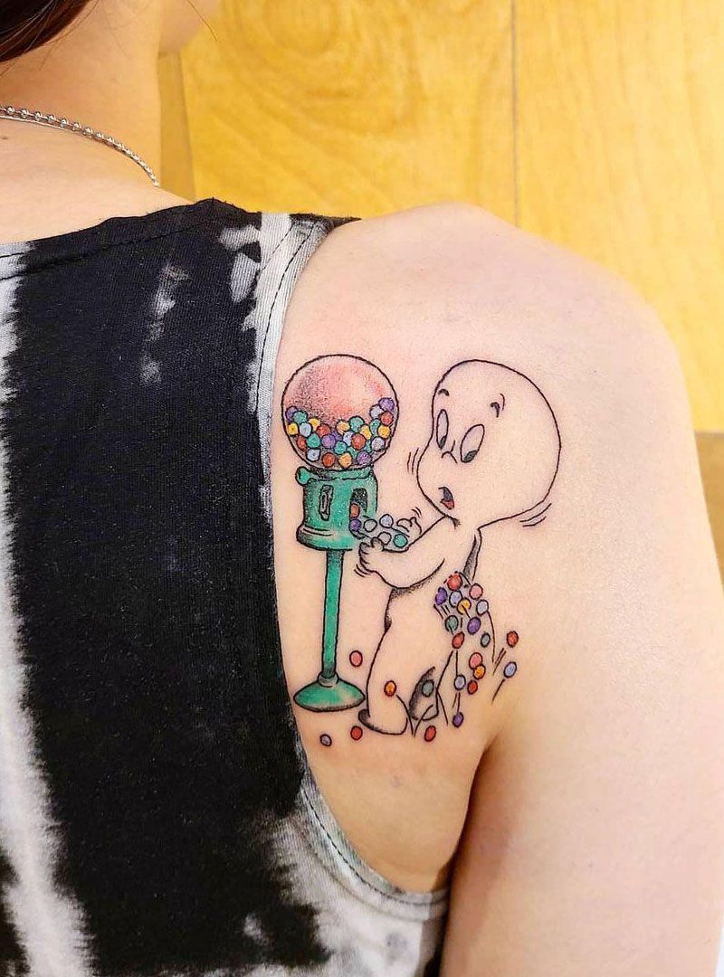 30 Cute Casper Tattoos You Must Love