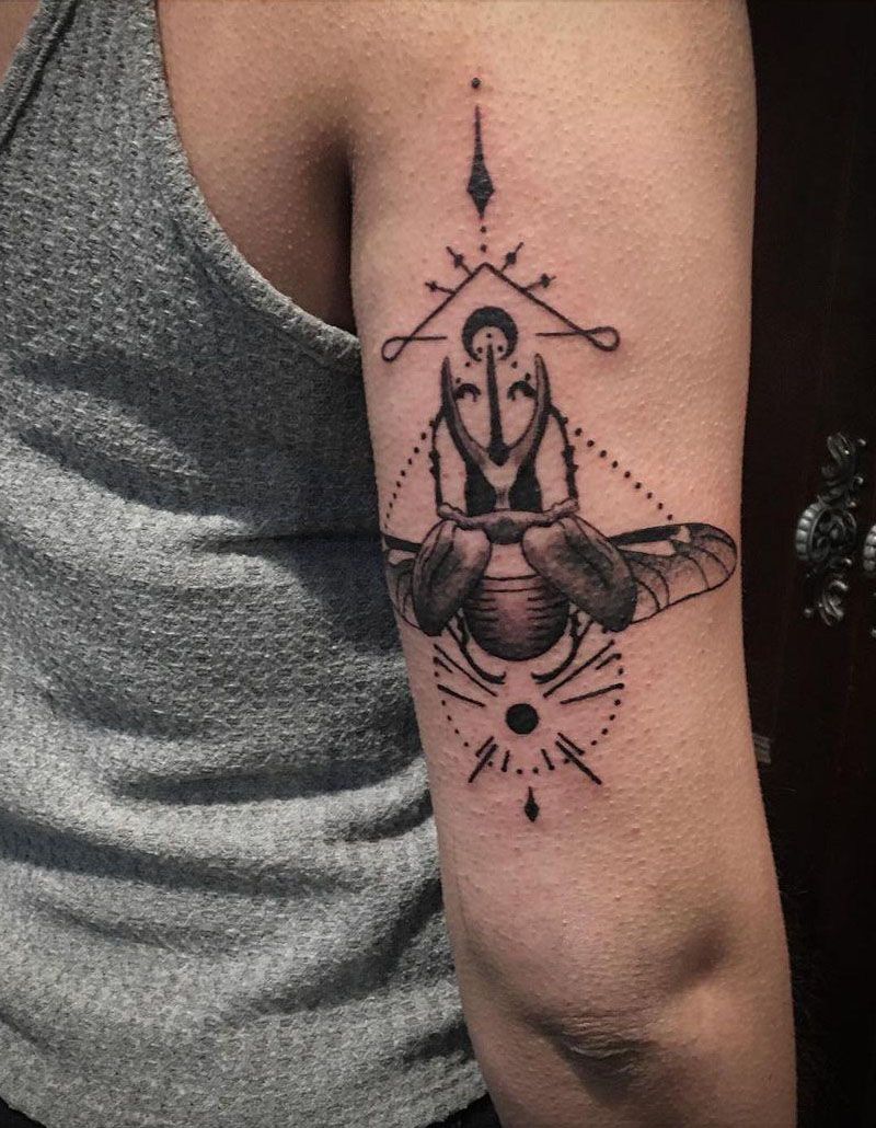 24 Pretty Dung Beetle Tattoos For Inspiration