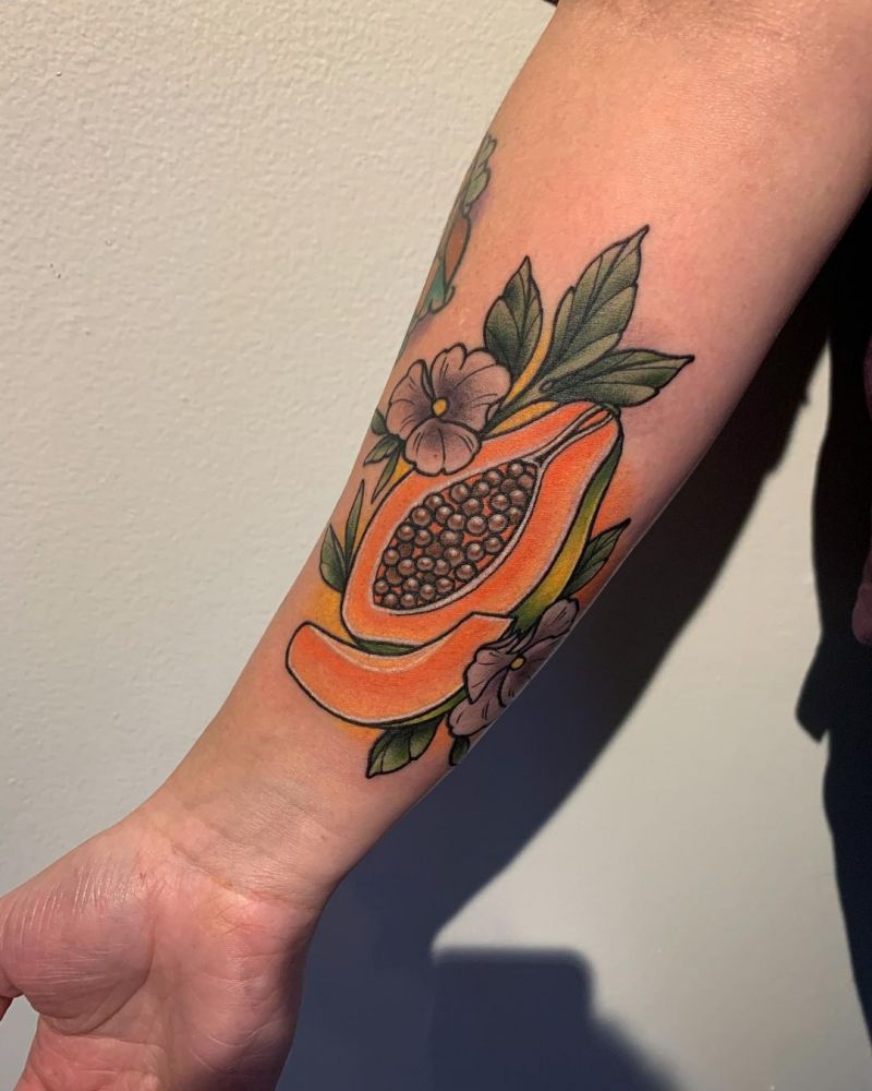 30 Perfect Papaya Tattoos to Inspire You