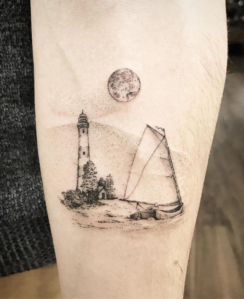 30 Pretty Sailboat Tattoos You Must Love