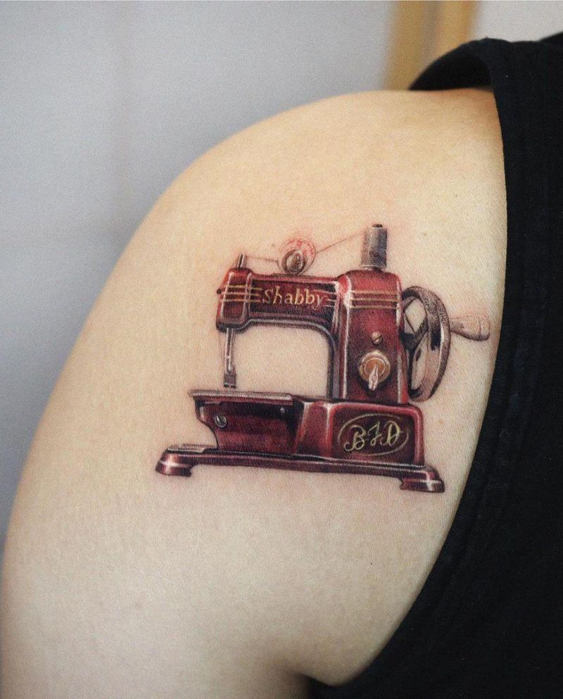 30 Pretty Sewing Machine Tattoos You Must Love