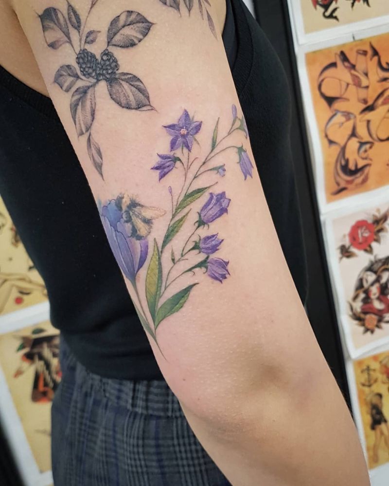 30 Great Bellflower Tattoos to Inspire You