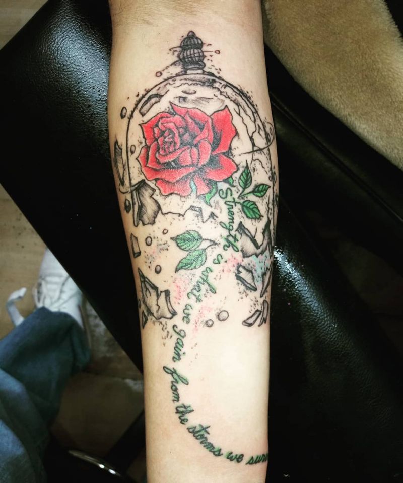 30 Pretty Broken Glass Tattoos You Need to Copy