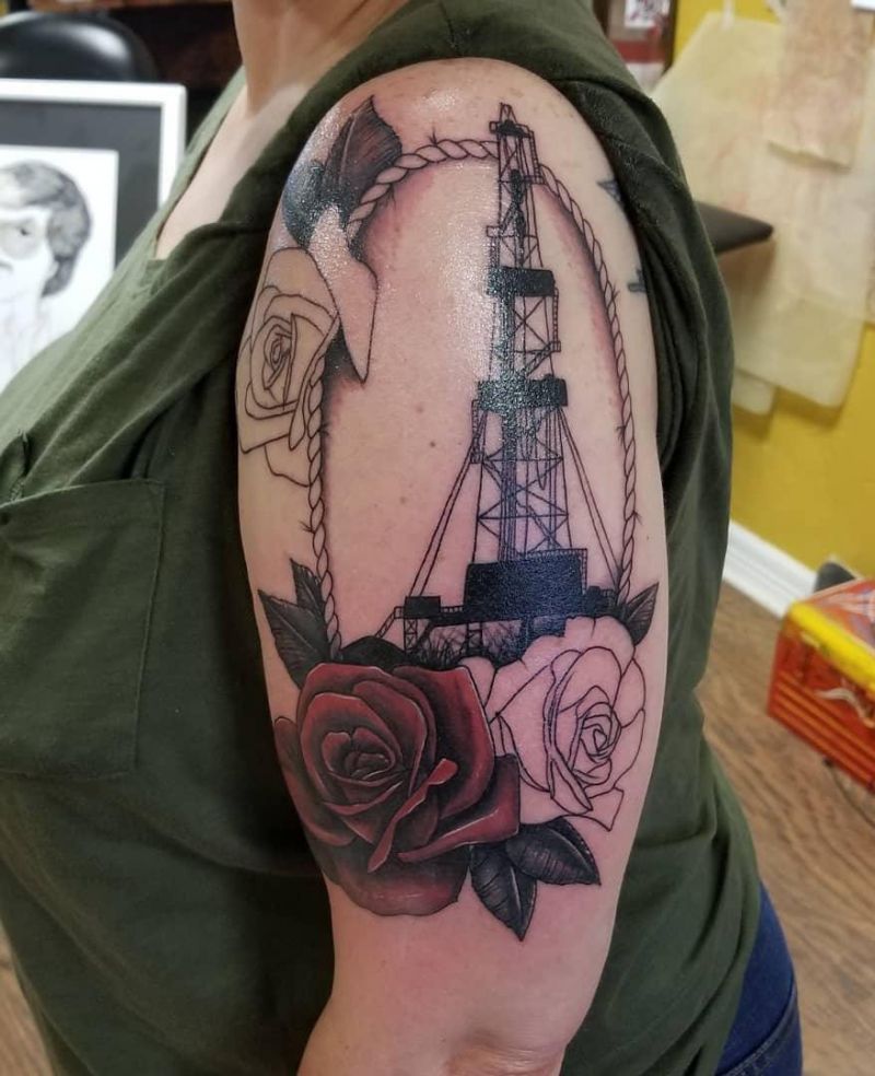 30 Pretty Oil Rig Tattoos You Can Copy