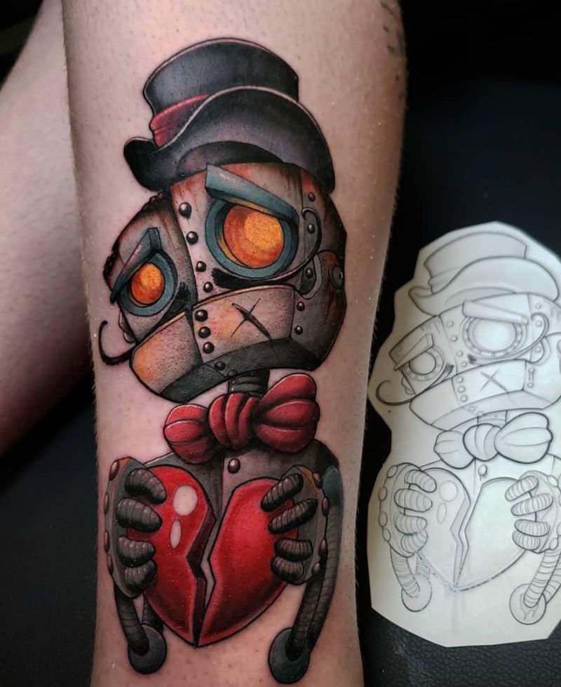 30 Pretty Robot Tattoos You Will Love