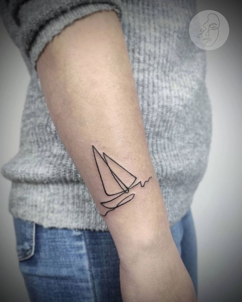 30 Pretty Sailboat Tattoos You Must Love