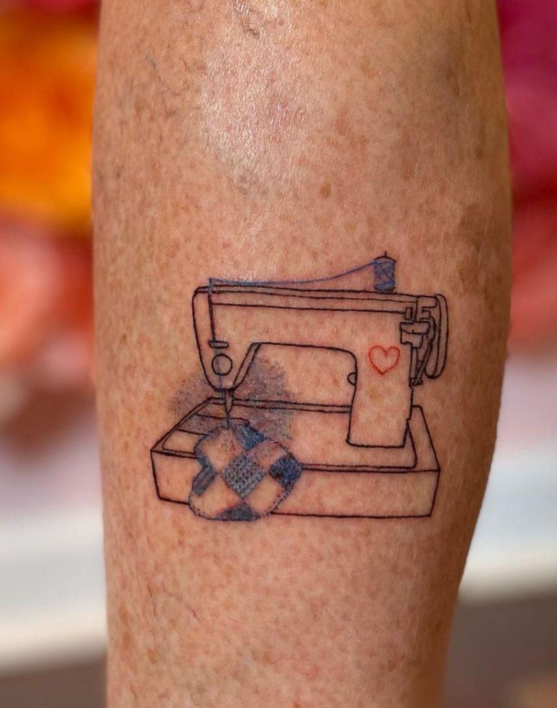 30 Pretty Sewing Machine Tattoos You Must Love