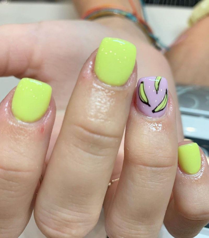 30 Stylish Banana Nail Art Designs You Can Copy