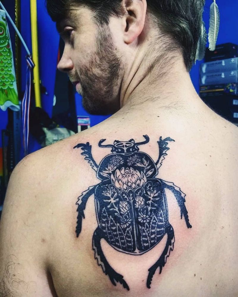 24 Pretty Dung Beetle Tattoos For Inspiration