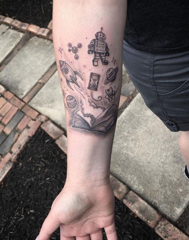 30 Pretty Robot Tattoos You Will Love