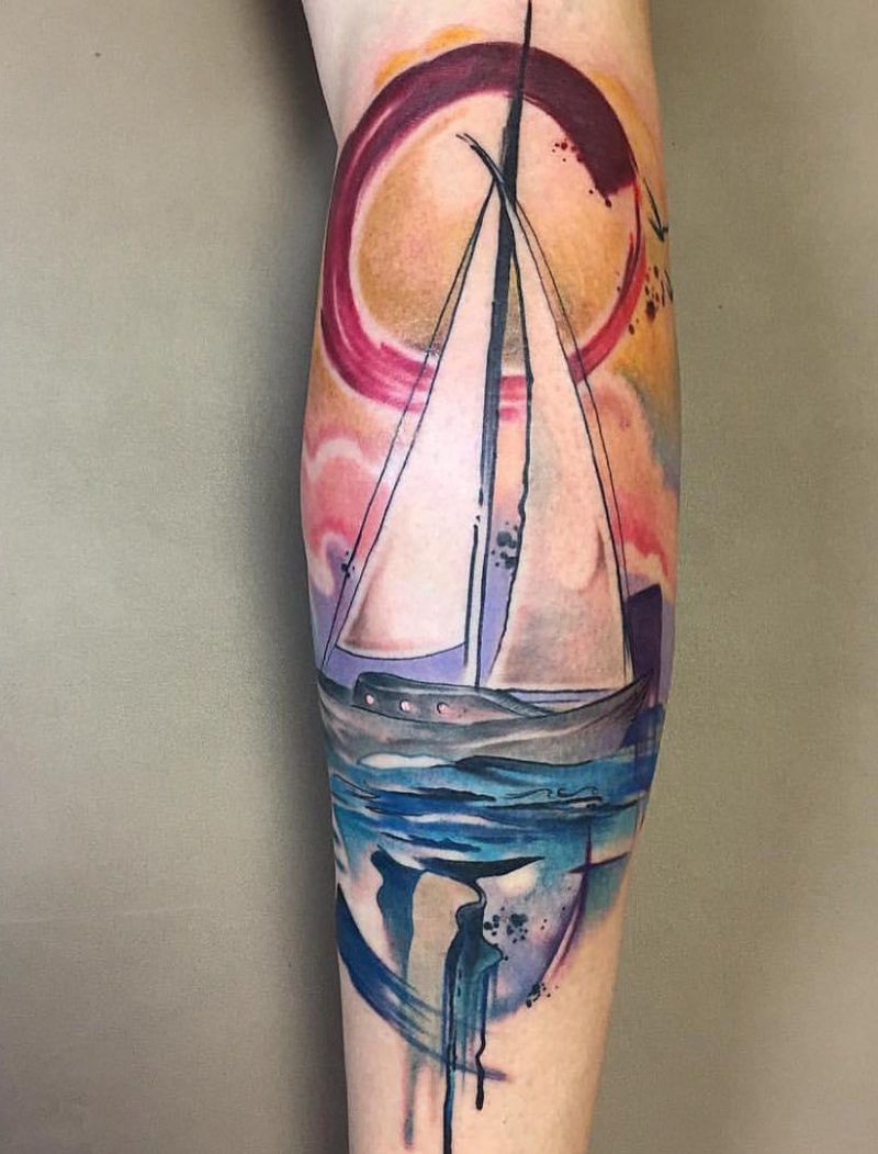 30 Pretty Sailboat Tattoos You Must Love