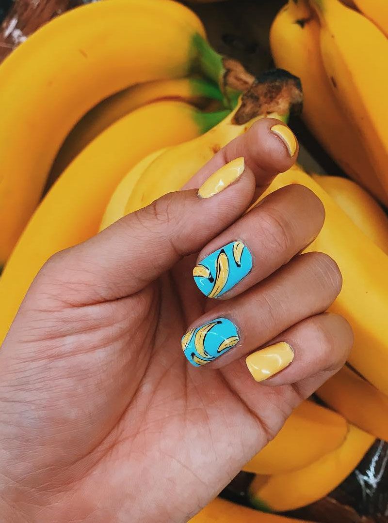 30 Stylish Banana Nail Art Designs You Can Copy