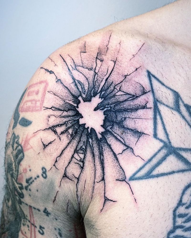 30 Pretty Broken Glass Tattoos You Need to Copy