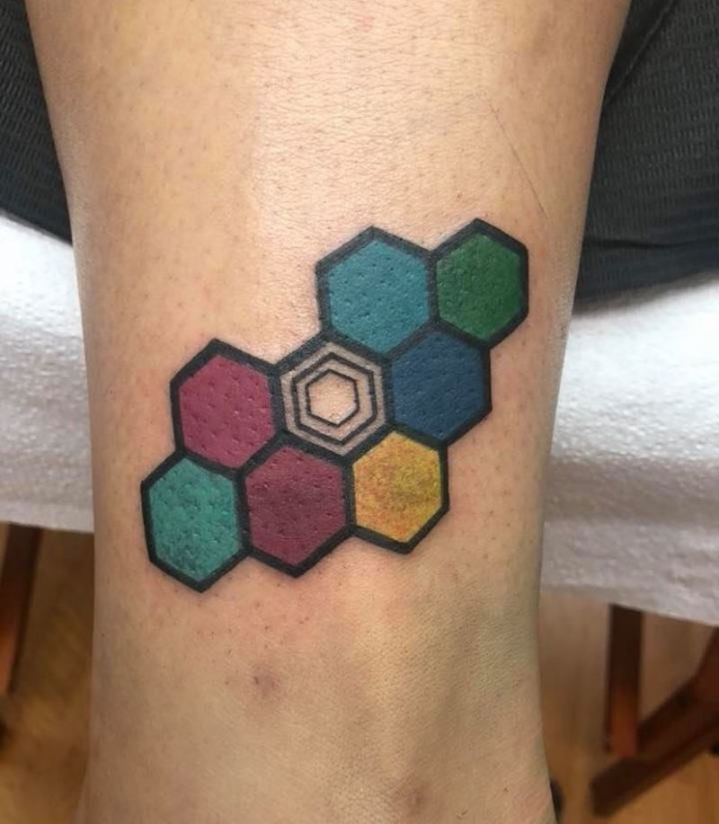 30 Great Hexagon Tattoos to Inspire You