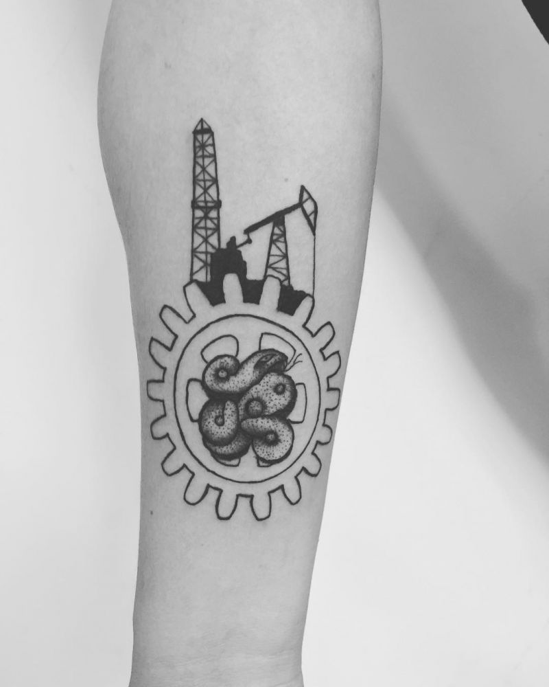 30 Pretty Oil Rig Tattoos You Can Copy