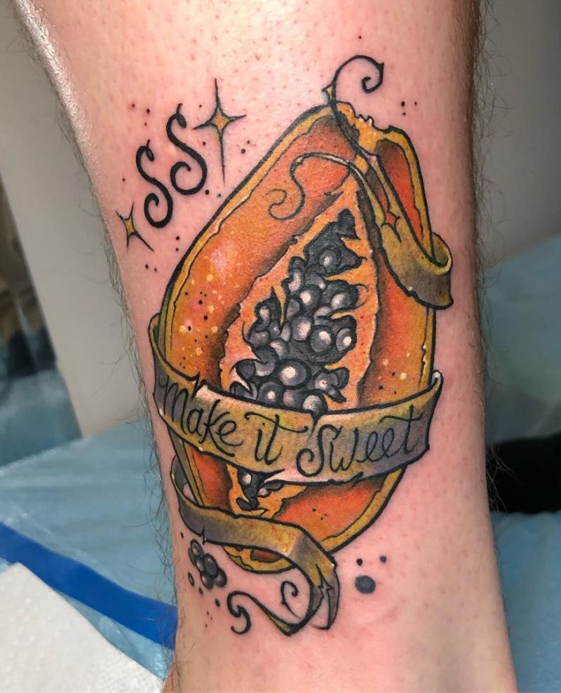 30 Perfect Papaya Tattoos to Inspire You