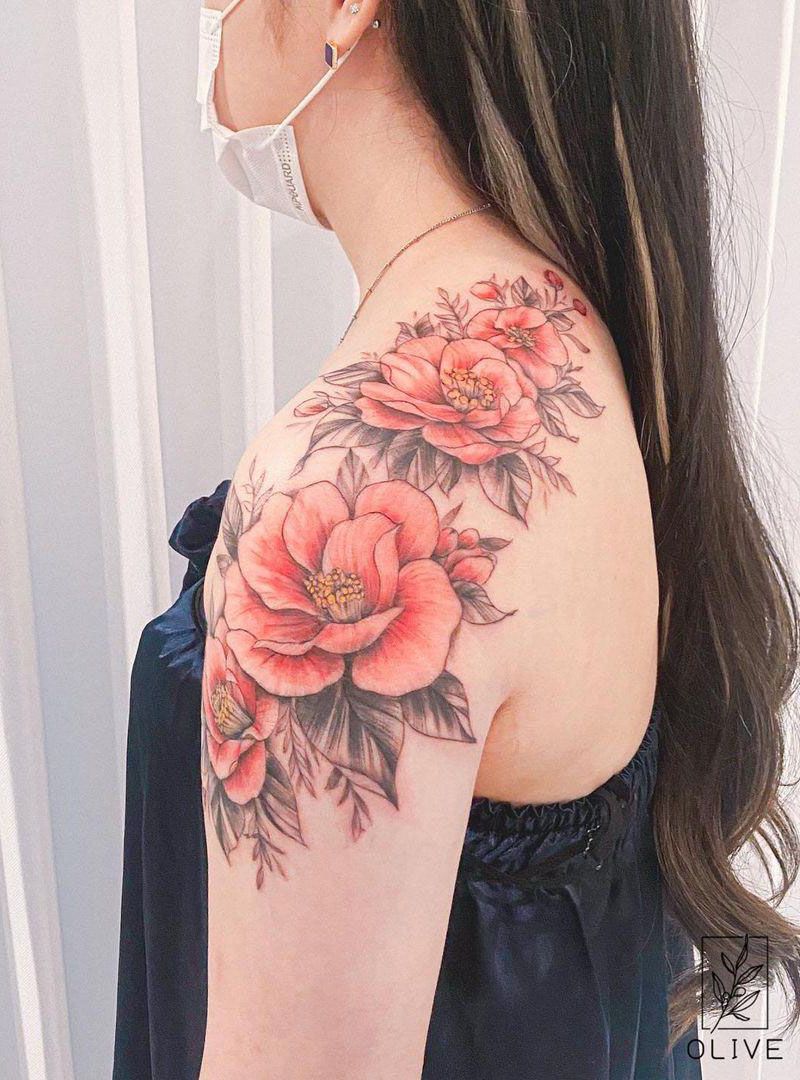 30 Pretty Camellia Tattoos You Must Love