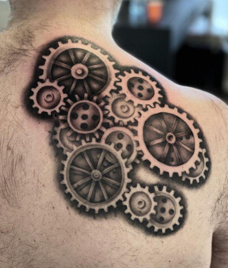 30 Pretty Gear Tattoos You Can Copy