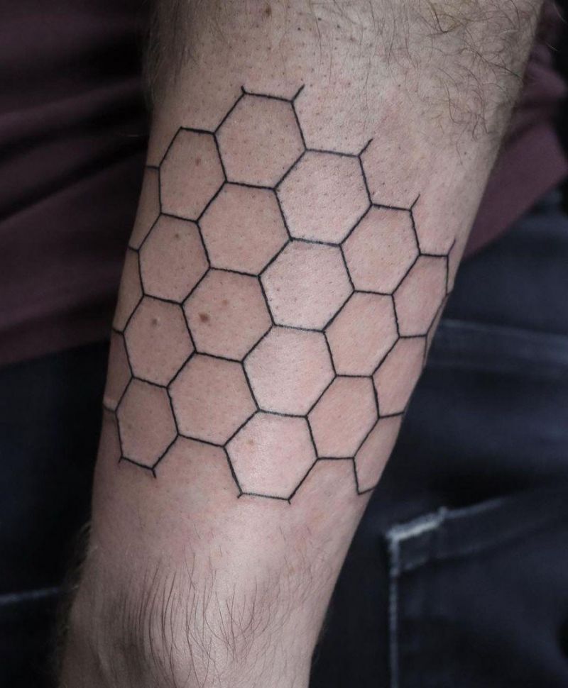 30 Great Hexagon Tattoos to Inspire You