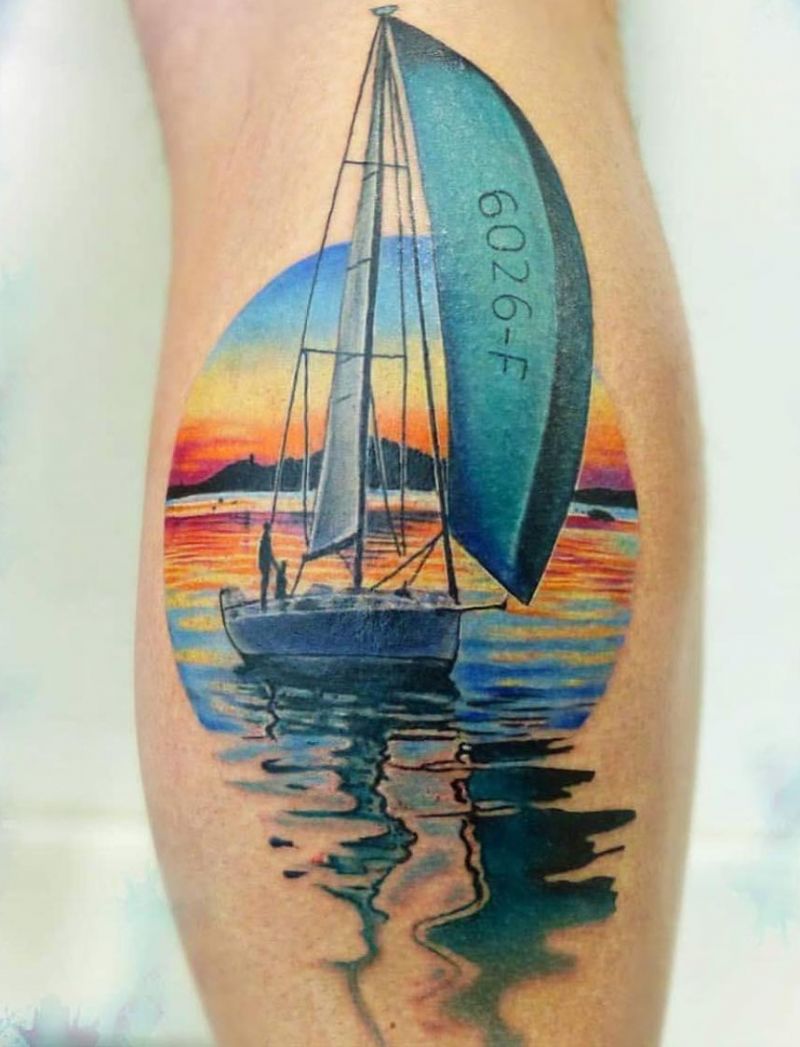 30 Pretty Sailboat Tattoos You Must Love