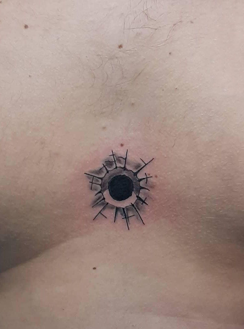 30 Great Bullet Hole Tattoos to Inspire You