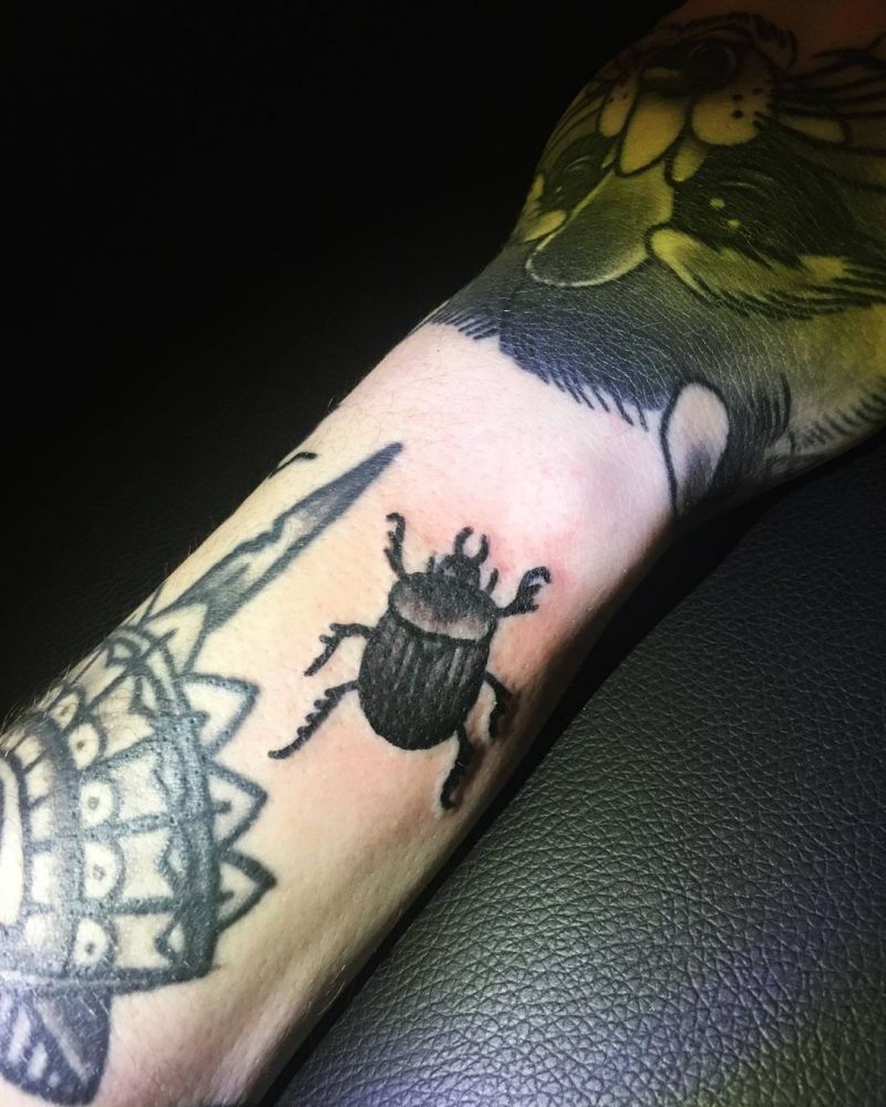 24 Pretty Dung Beetle Tattoos For Inspiration