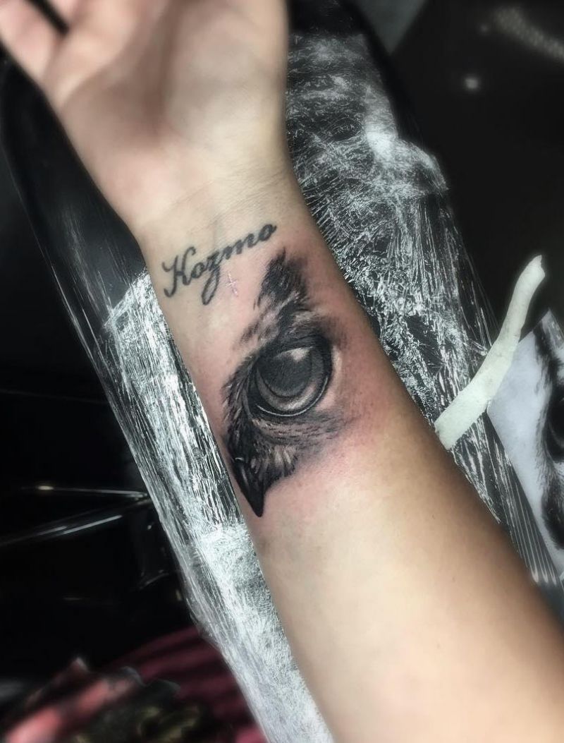 30 Pretty Owl Eye Tattoos You Can Copy