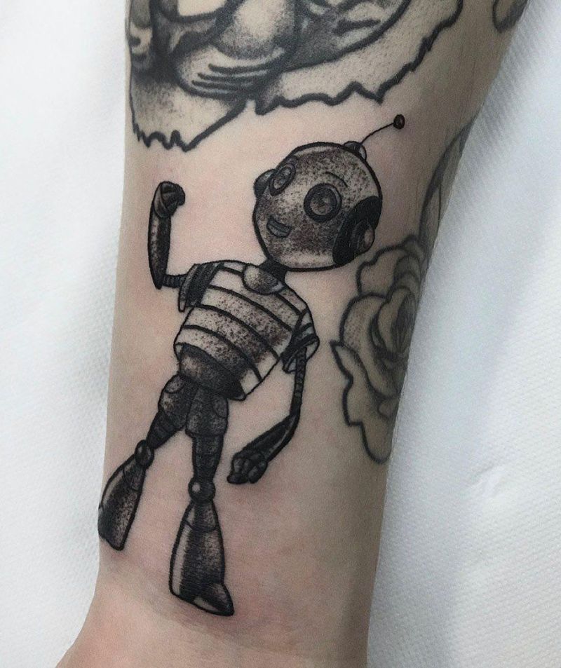 30 Pretty Robot Tattoos You Will Love